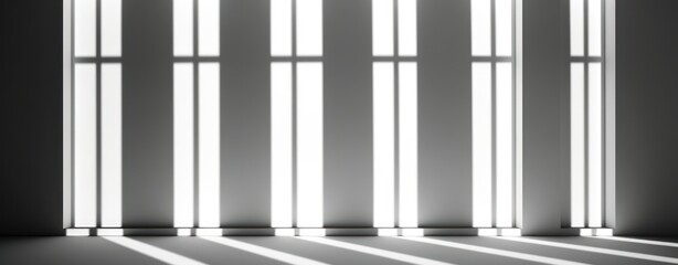 Fototapeta premium White room with shadow and sunlight. Generative AI