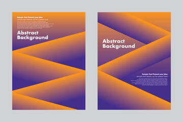 Orange and purple abstract gradient background, vector geometric graphic design, cover poster wallpaper layout templates, zigzag way, letter, shades, line, minimalist 