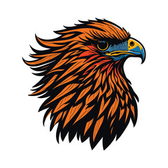 Obraz premium Hawk head colorful concept in isolated vector illustration on white background
