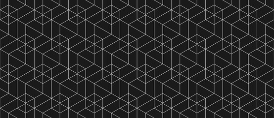 Vector seamless cubic hexagon pattern. Abstract geometric low poly background. Stylish grid texture.