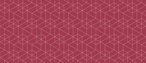 Fototapeta premium Vector seamless cubic hexagon pattern. Abstract geometric low poly background. Stylish grid texture.
