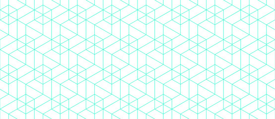 Vector seamless cubic hexagon pattern. Abstract geometric low poly background. Stylish grid texture.