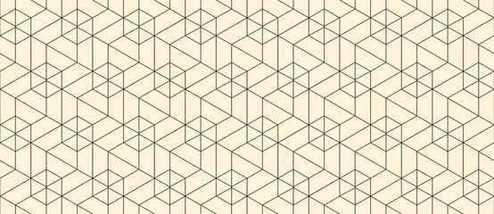 Fototapeta premium Vector seamless cubic hexagon pattern. Abstract geometric low poly background. Stylish grid texture.