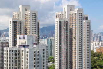 Fototapeta na wymiar Hong Kong real estate in Wong Tai Sin district