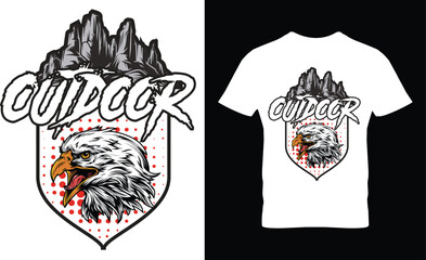 Outdoor eagle t-shirt design.Colorful and fashionable t-shirt design for men and women.