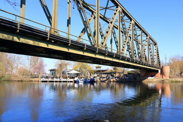 Railroad bridge spanning river Havel near Caputh