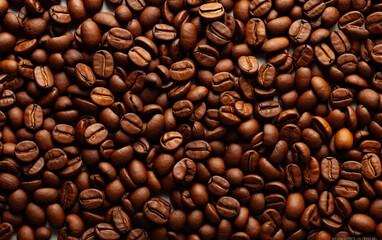 Obraz premium Coffee beans background illustration ,Generative AI 