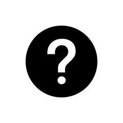 Question mark, help support icon vector isolated on circle background