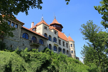 Fototapeta na wymiar Castle Hnevin in city Most, Czech Republic