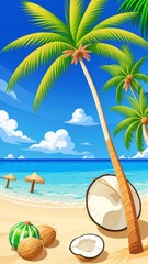 Obraz premium beach with palm trees