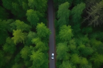 highway in the forest, generative AI