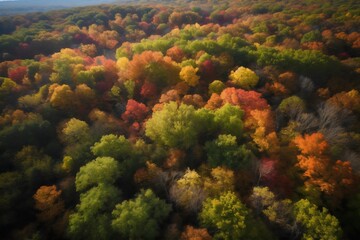 Fototapeta na wymiar autumn in the forest, generative AI