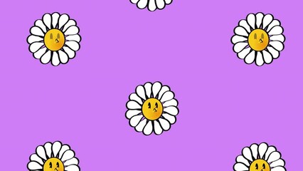 sunflower kawaii style pattern animation