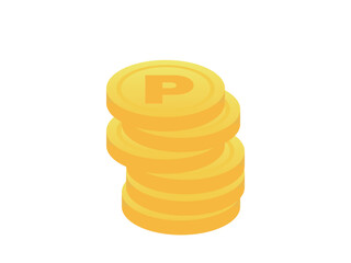 積まれたポイントのコイン