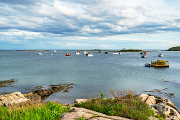 Fototapeta na wymiar View of the bay in Cape Porpoise in Maine