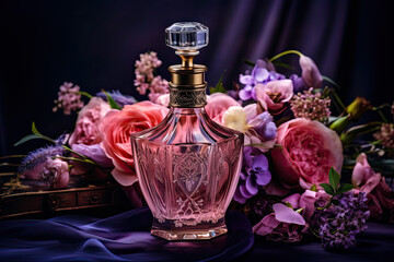 Obraz na płótnie Canvas perfume spa still life with lavender