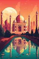 India - New Delhi retro poster (ai)