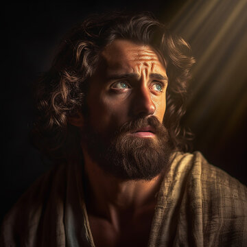 Close up portrait of the Saint Luke the Apostle and Evangelist