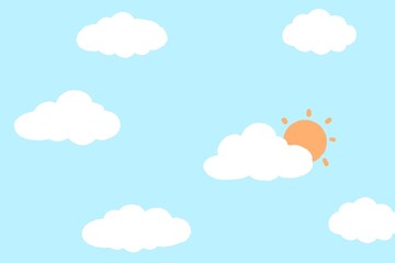 Blue sky sun and clouds wallpaper