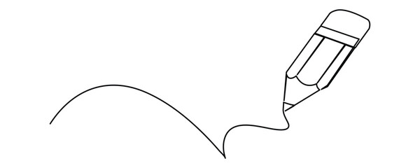 pen with a single black line on a white background. continuous line drawing vector illustration