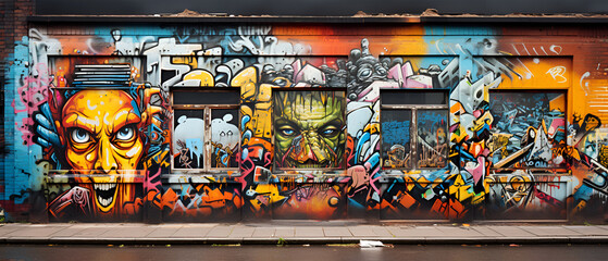 Fototapeta premium Artistic capture of graffiti on a wall, Generative ai