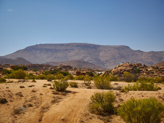 The famous colorful Painted Rocks near Tafraoute, Morocco.