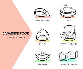 Japanese food
graphic icons set