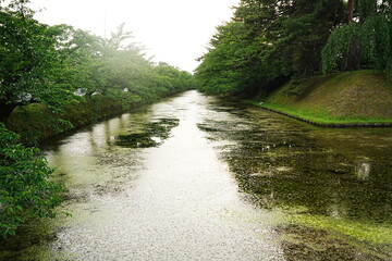 Moat of Hirosaki Castle in Aomori, Japan - 日本 青森 弘前城 濠
