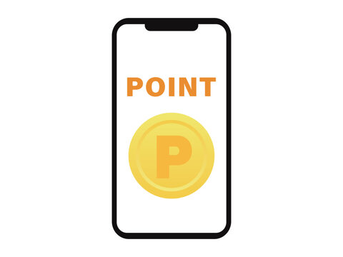 スマホにポイントが表示された画面のイラスト