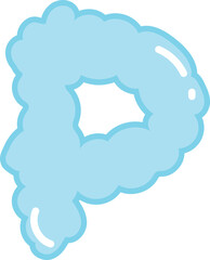 Bubbles Style Alphabet Letter P , Ransom Note Balloon Cutout Capital P