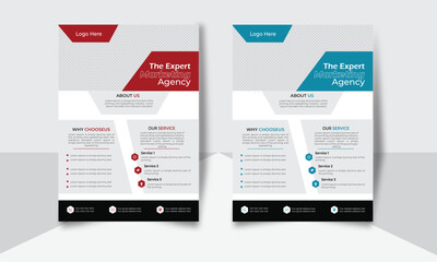 Clean advertising modern business flyer design. Unique professional template flyer design. Minimal corporate business flyer.