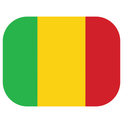 Fototapeta premium Mali flag shape. Flag of Mali design shape circle shape