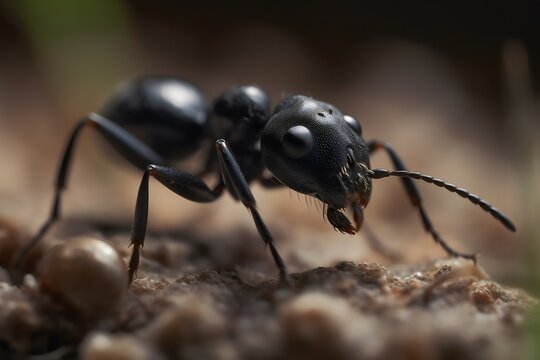 black ant on the ground, , generative AI