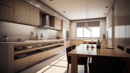 home and interior design creative ideas showcase modern pantry area and cabinet island and stool house beautiful design background daylight wooden colour scheme,ai generate