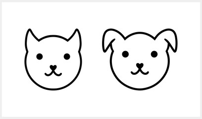 Doodle cat and dog clipart isolated. Hand drawn art. Sketch animal. Vector stock illustration. EPS 10