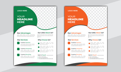 Corporate creative colorful business flyer template design