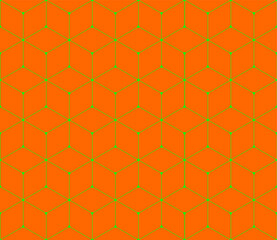 Vector seamless cubic hexagon pattern. Abstract geometric low poly background. Stylish grid texture connect the dots.