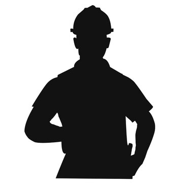 construction worker silhouette vector illustration