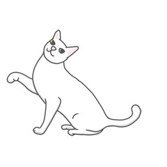 illustration of white cat cartoon