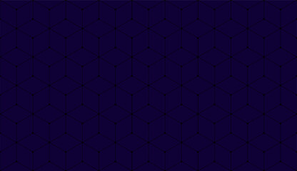 Vector seamless cubic hexagon pattern. Abstract geometric low poly background. Stylish grid texture connect the dots.