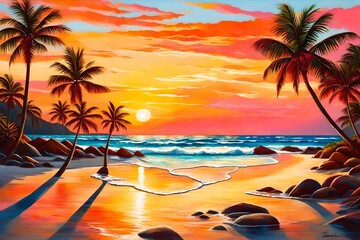 sunset on the beach