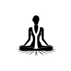 Yoga woman, lotus, icon, vector