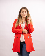 bussines women on gray background