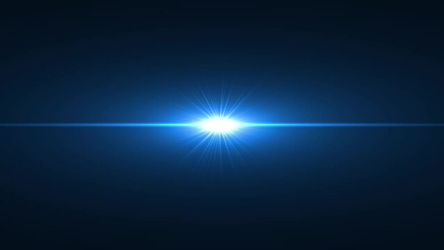 Abstract blue optical shine light lens flares flickering animation background. 4K star light rays effect streaks. Volumetric light, rays glare. dynamic light rays effect. lens flare Overlay