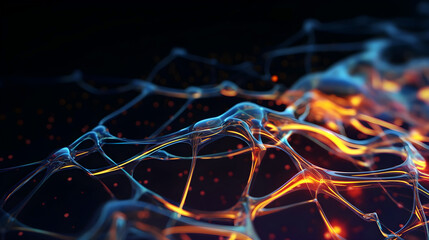 big data concept abstract neural network background. Generative AI 