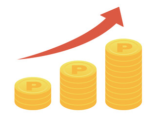 どんどんポイントが貯まっていくイメージイラスト