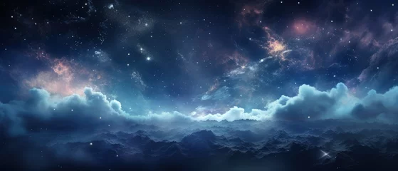 Foto op Plexiglas Captivating 3D illustration representation of a stary night cosmos with a vibrant space galaxy cloud nebula ai generate © Александр Паршин