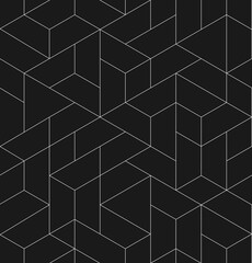 Vector seamless linear pattern. Abstract geometric background. Stylish fractal texture,