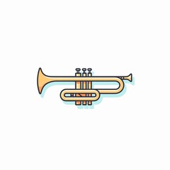 Trumpet Lineal Icon. White Background. Vector Design.