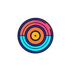 Vinyl Record Icon. 2D Vector. White Background.